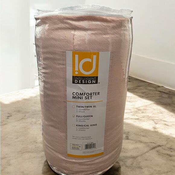 Intelligent Design Leena Shaggy Long Fur Comforter Mini Set Blush Full/Queen NIP - Picture 5 of 8